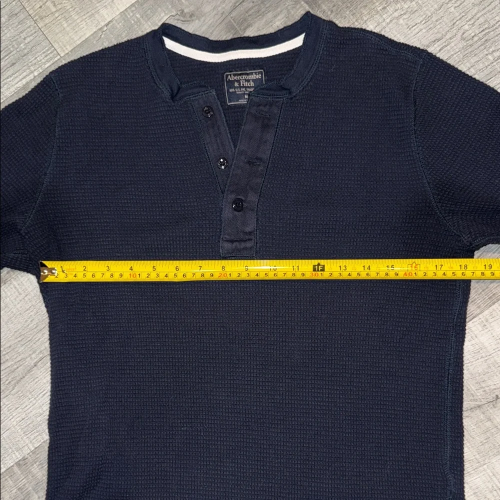 Abercrombie & Fitch Navy Blue Henley Shirt - Picture 4 of 6